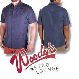 Mens Shirt Short Sleeve Button Down Woodys Retro Lounge SIZE Medium